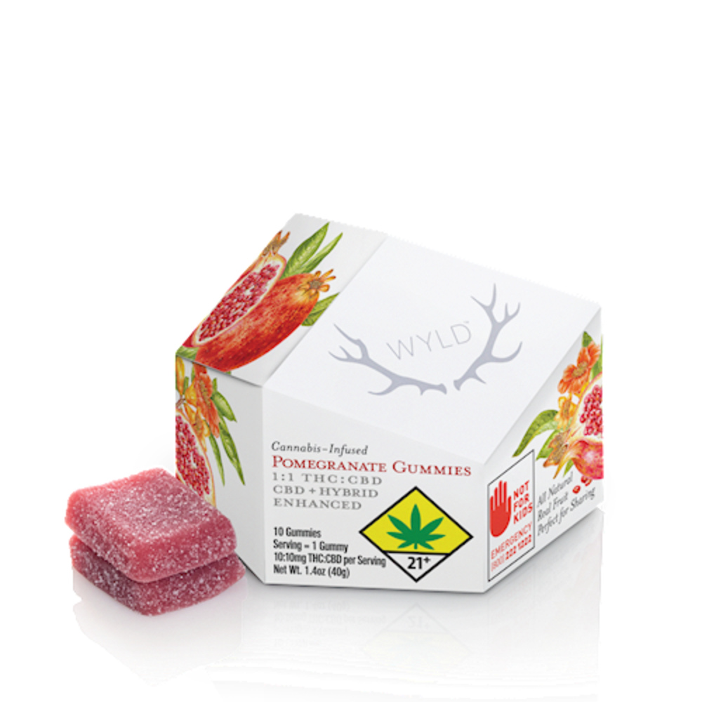 Pomegranate 1:1 CBD + Hybrid Enhanced Gummies | 100mg:100mg