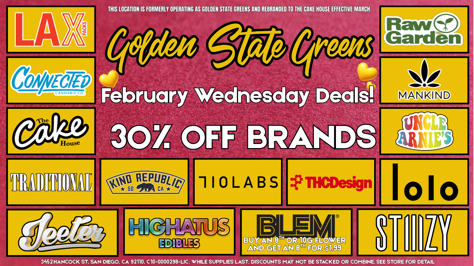 WEDNESDAY - 30% OFF SELECT BRANDS! special