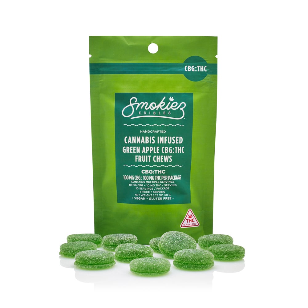 1:1 Green Apple [10pk] (100mg THC/100mg CBG)
