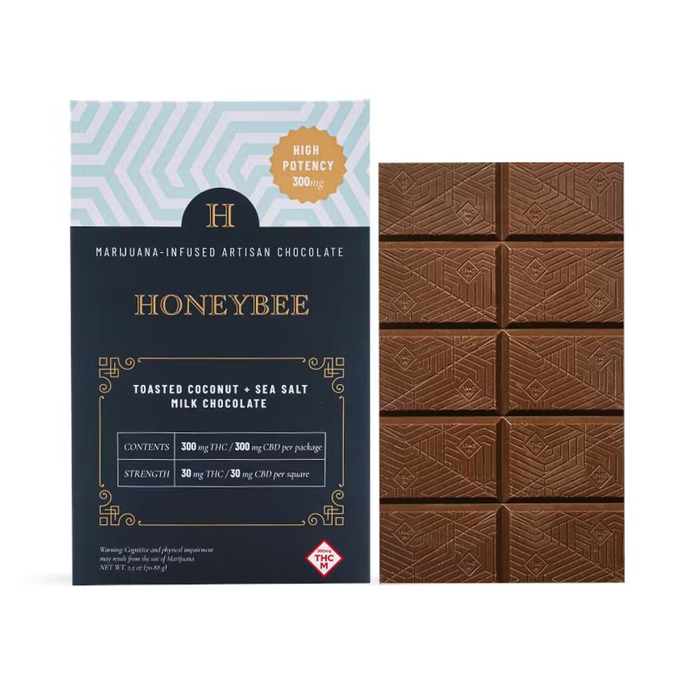 High Potency Toasted Coconut + Sea Salt 1:1 Milk Chocolate [10pk] (300mg THC/300mg CBD)