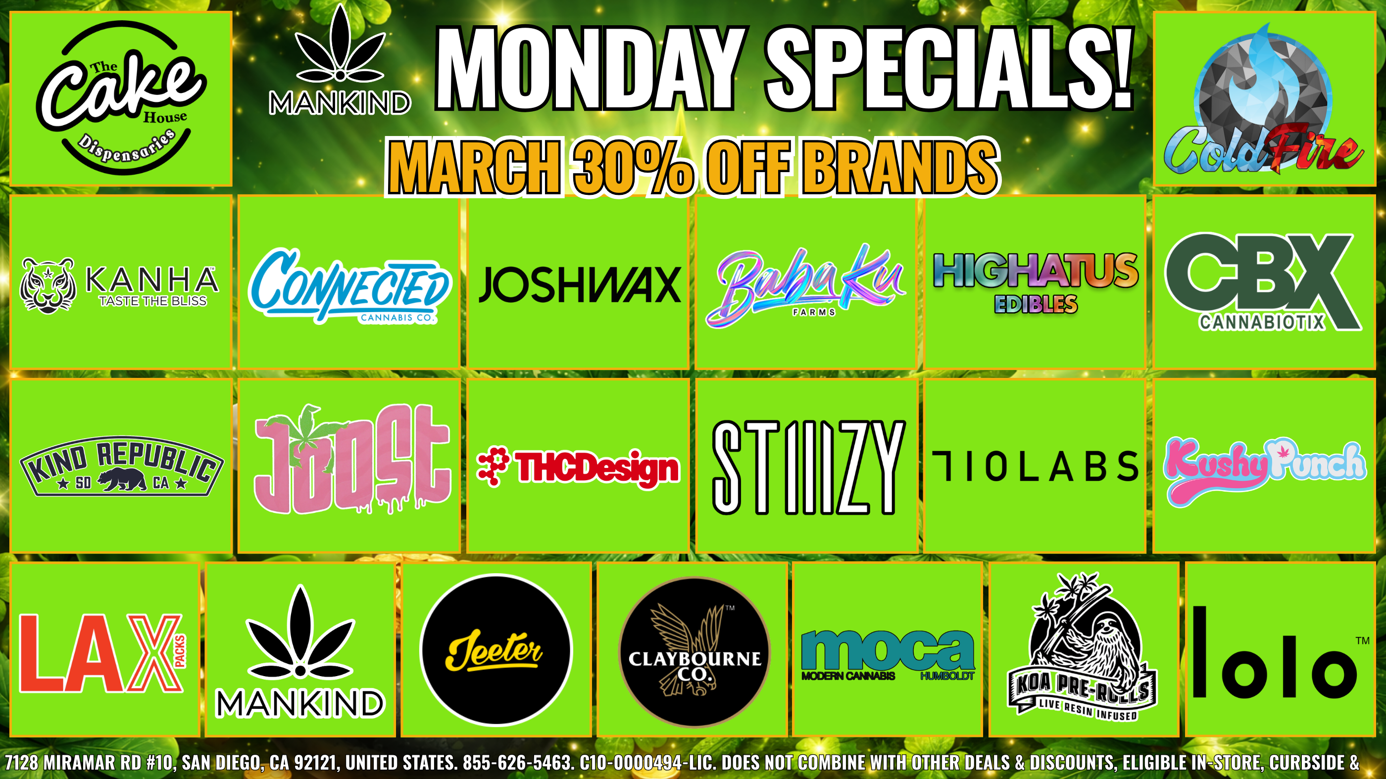 MONDAY - 30% OFF SELECT BRANDS! special