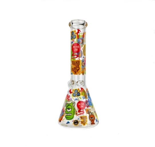 PARA - Monster Decal Beaker 10" Bong Glass Bowl Included