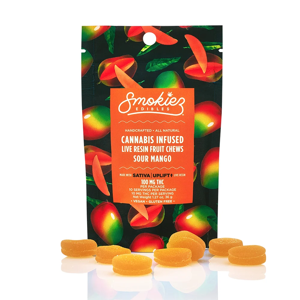 SOUR MANGO 100MG 20 PACK  LIVE RESIN FRUIT CHEWS
