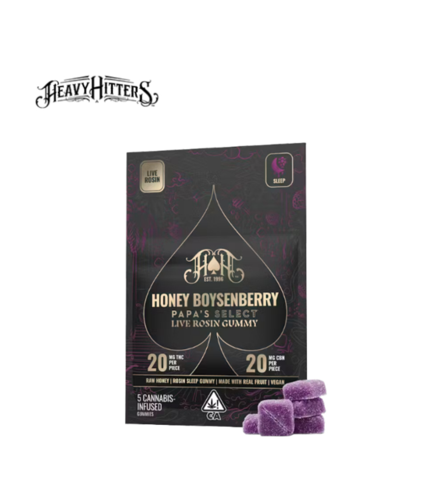 HONEY BOYSENBERRY 1:1 THC:CBN 100MG LIVE ROSIN GUMMIES