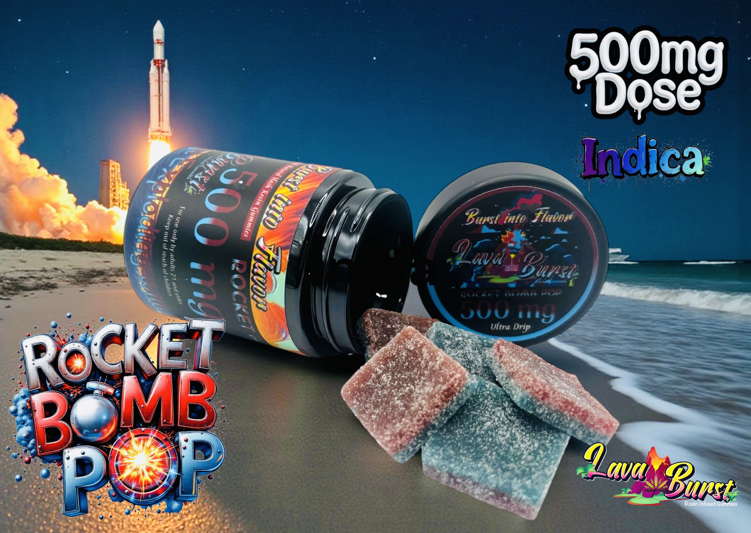MED - Equilibrium Rosin Gummies Rocket Bomb (I) 500mg 10pk