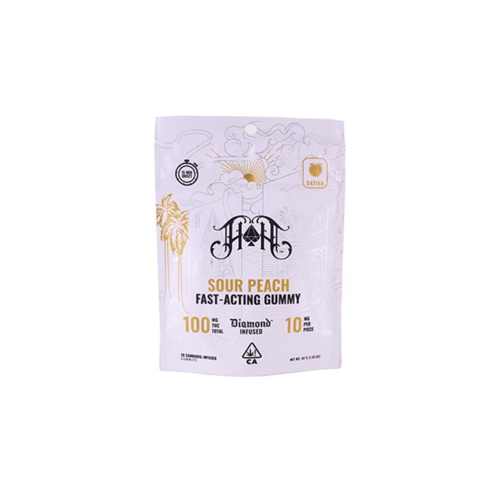 Sour Peach | Sativa - Fast-Acting Gummies - 100mg THC