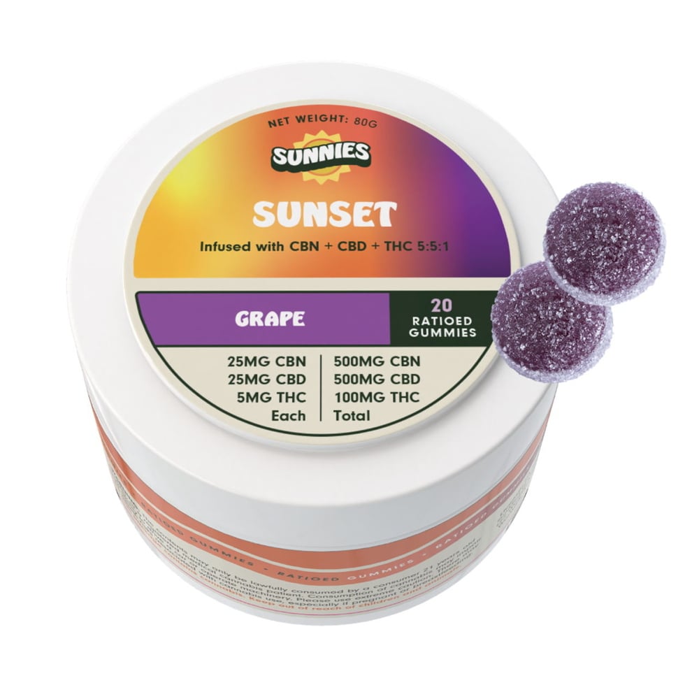 5:5:1 Sunset - Grape [20pk] (500mg CBD/500mg CBN/100mg THC)