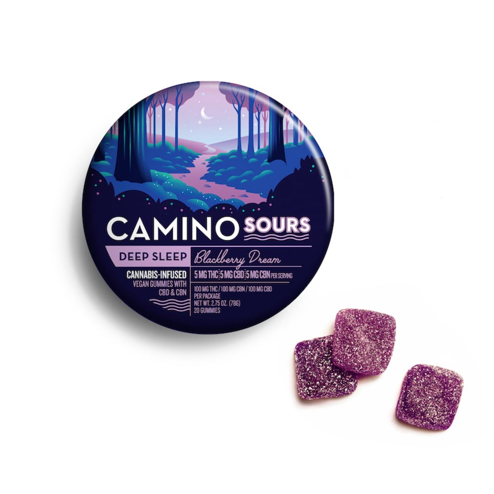 KIVA Camino - Blackberry Dream 1:1:1 CBD:THC:CBN Sour Gummies (100mg 20pk)