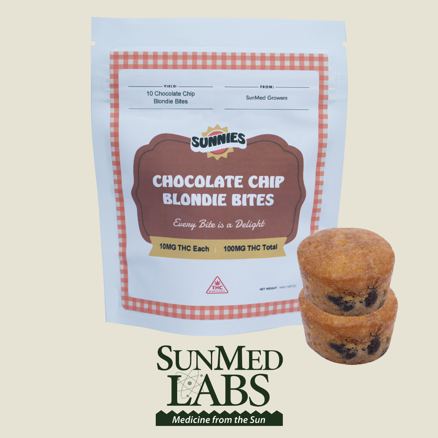 Chocolate Chip Blondie Bites [10pk] (100mg)