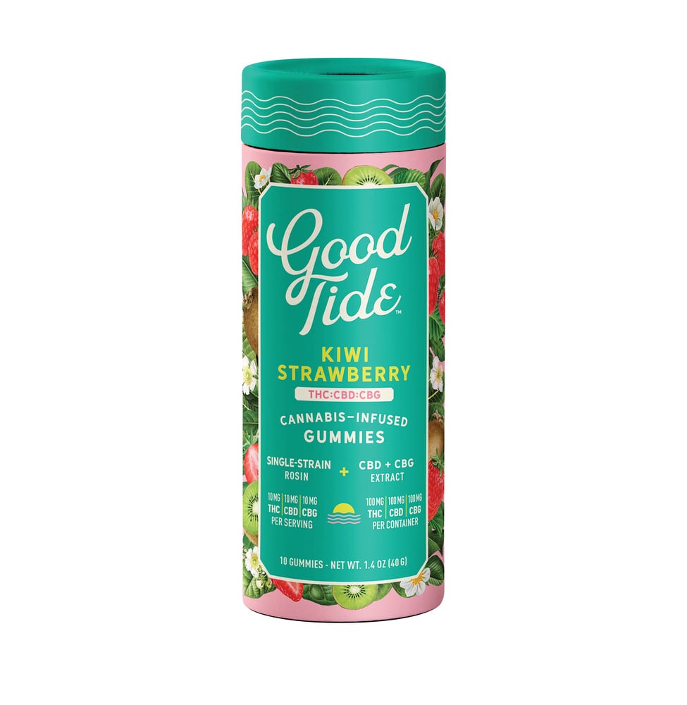 Kiwi Strawberry 1:1:1 CBD + CBG Single-Strain Rosin Gummies