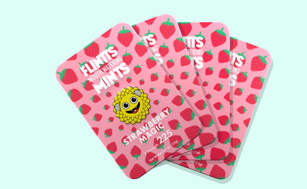 Strawberry Magic Mouth Watering Mints 225 Strength Flintts