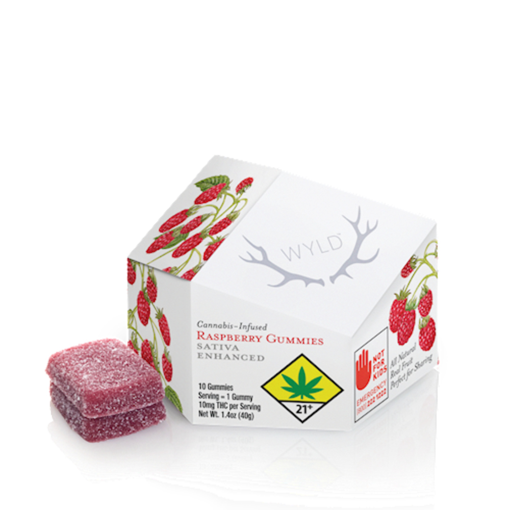 Raspberry Sativa Enhanced Gummies | 100mg