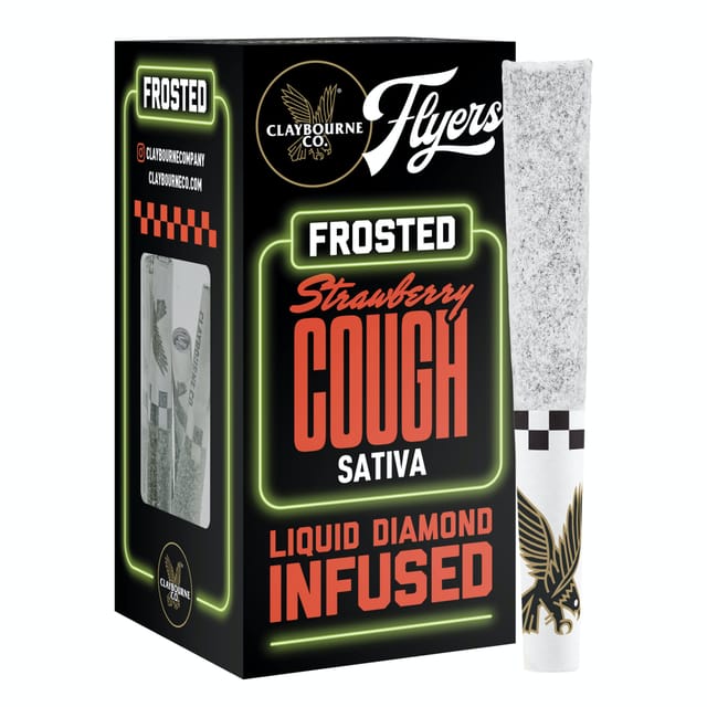 Strawberry Cough (2.5g) - Diamond Frosted Flyers Pre-Rolls