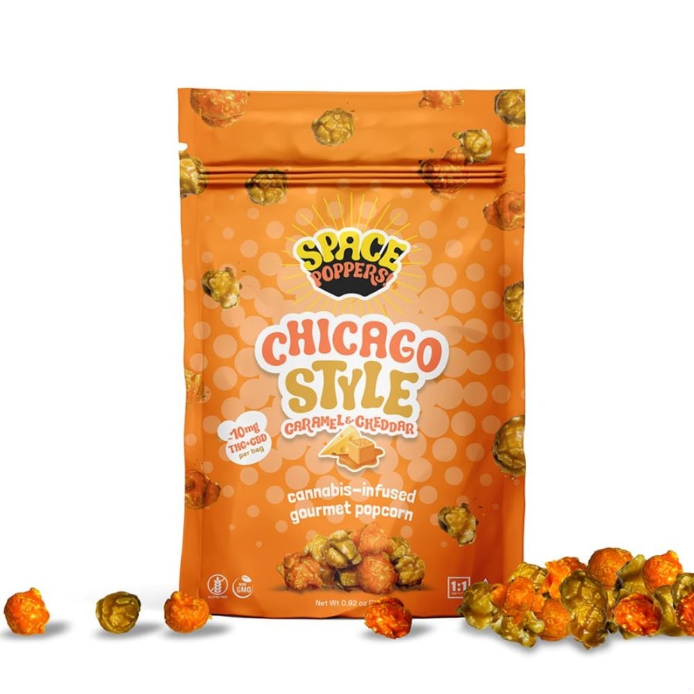 Space Poppers - Chicago Style 1:1 Infused Popcorn (10mg) Space Poppers - Chicago Style 1:1 Infused Popcorn (10mg)