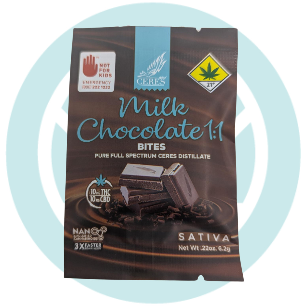 1:1 Milk Chocolate - Sativa [1pk] (10mg CBD/10mg THC)
