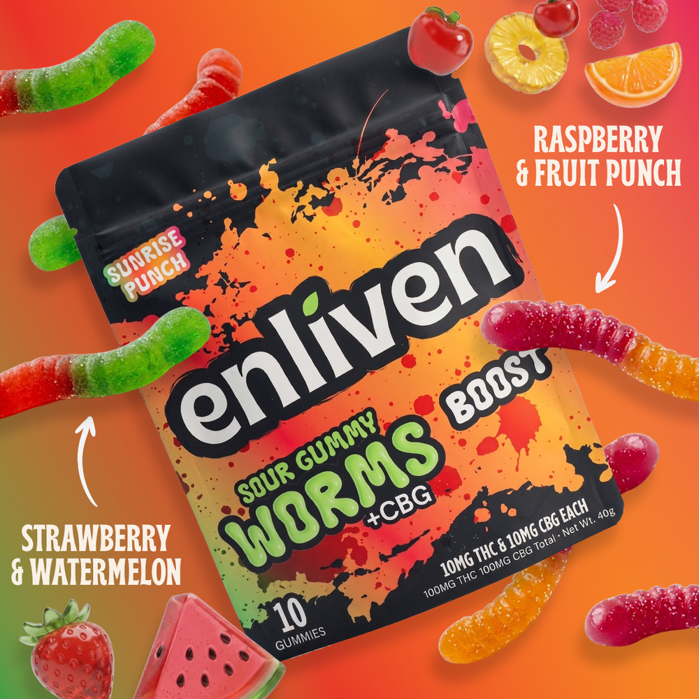 Sour Gummy Worms - Boost [10pk] (100mg THC/100mg CBG)