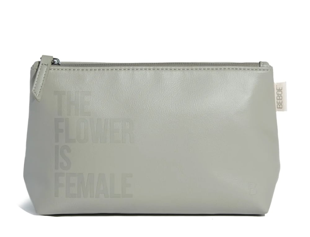 Flower Is Female Stash Pouch - Grey