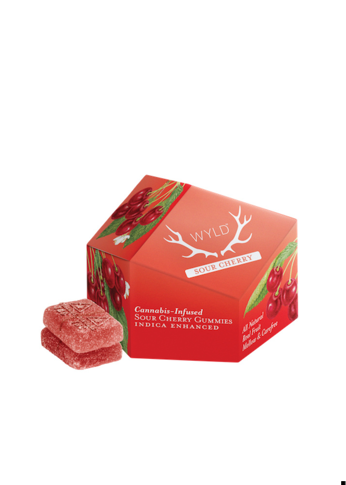 WYLD - Sour Cherry Indica Enhanced Gummies (100mg 10pk)