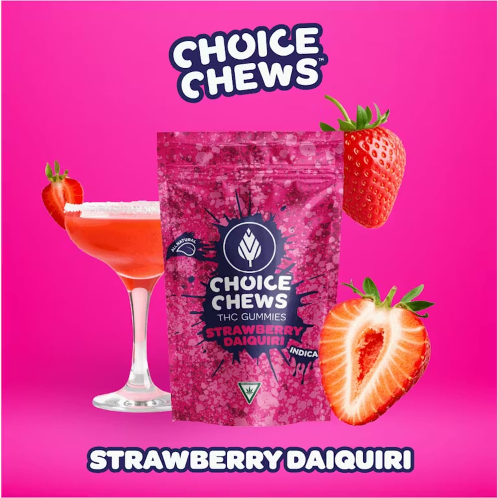 Choice Chews - Strawberry Daiquiri Indica Gummies (100mg 20pk)