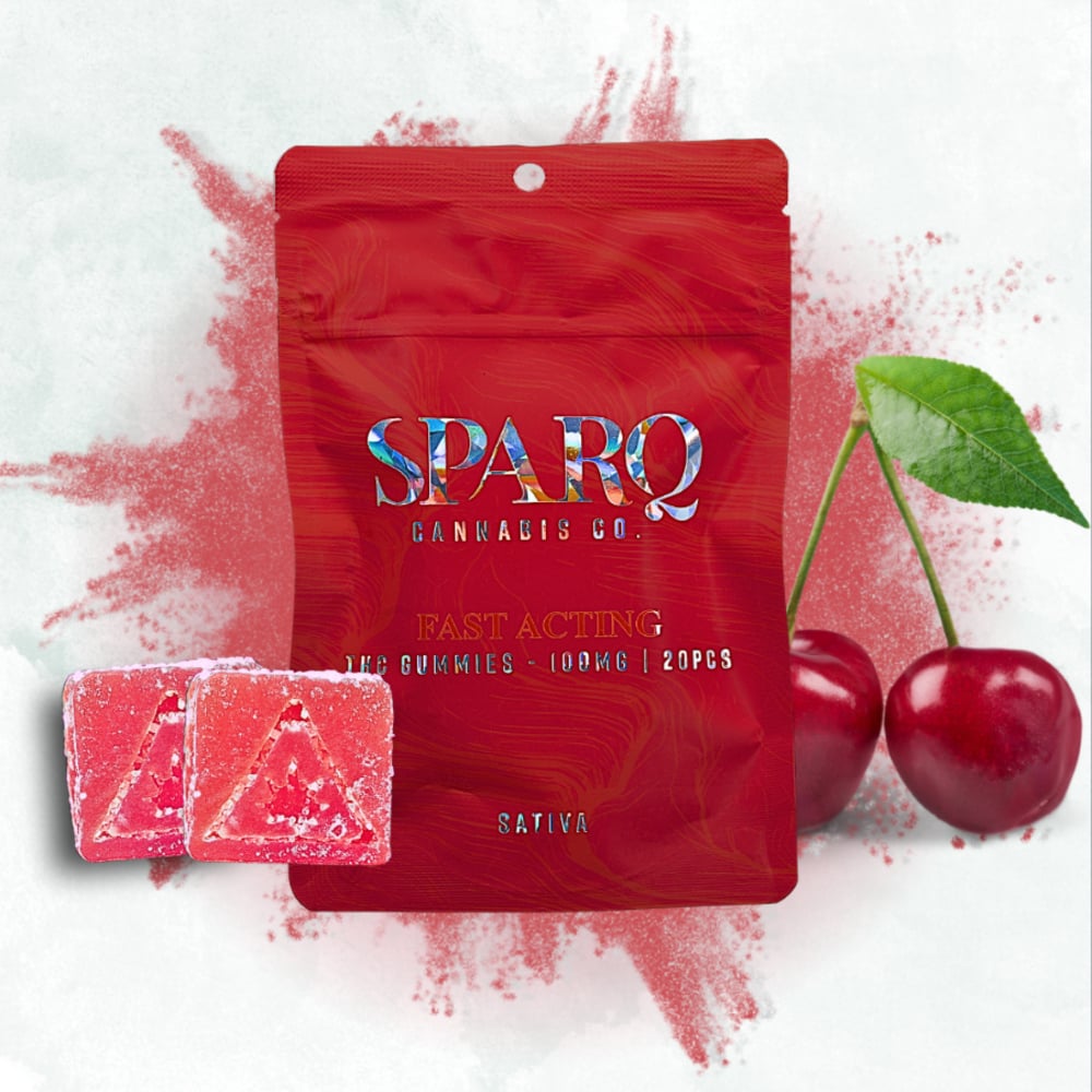 Sparq - Sour Cherry Hybrid Fast Acting Gummies (100mg 20pk)
