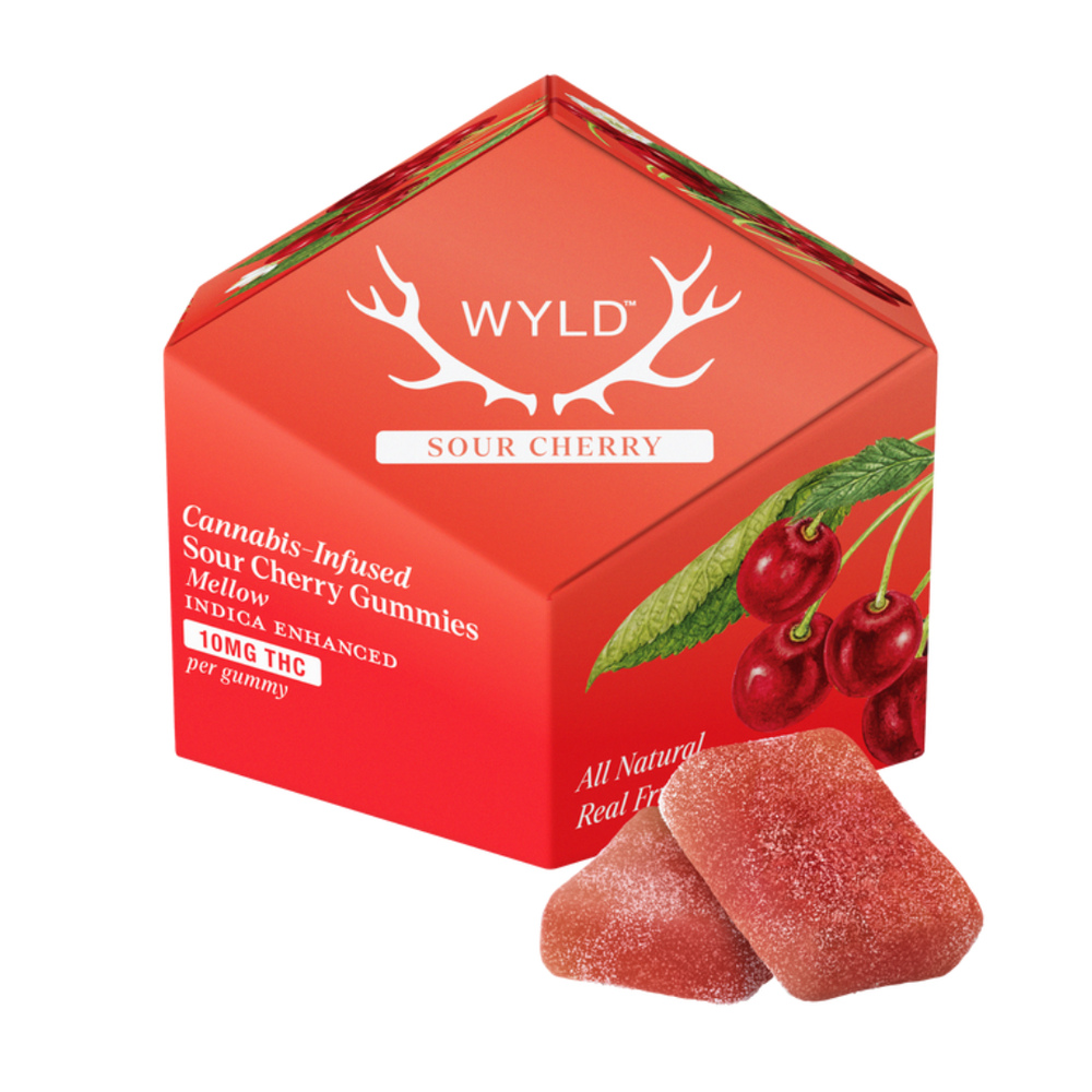 Sour Cherry Indica Enhanced Gummies | (100mg X 10mg each)