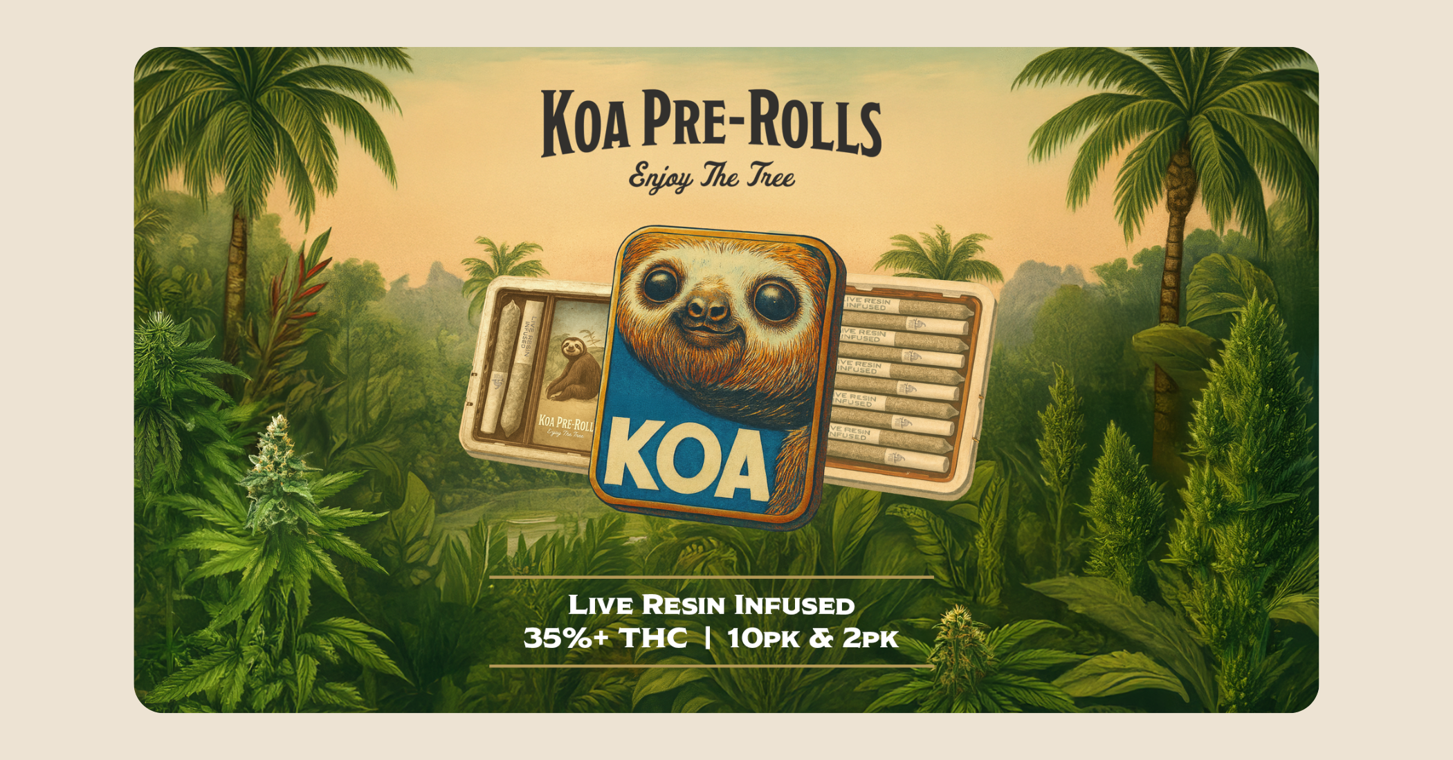 Sloth Sunday- 20% Off KOA Infused special