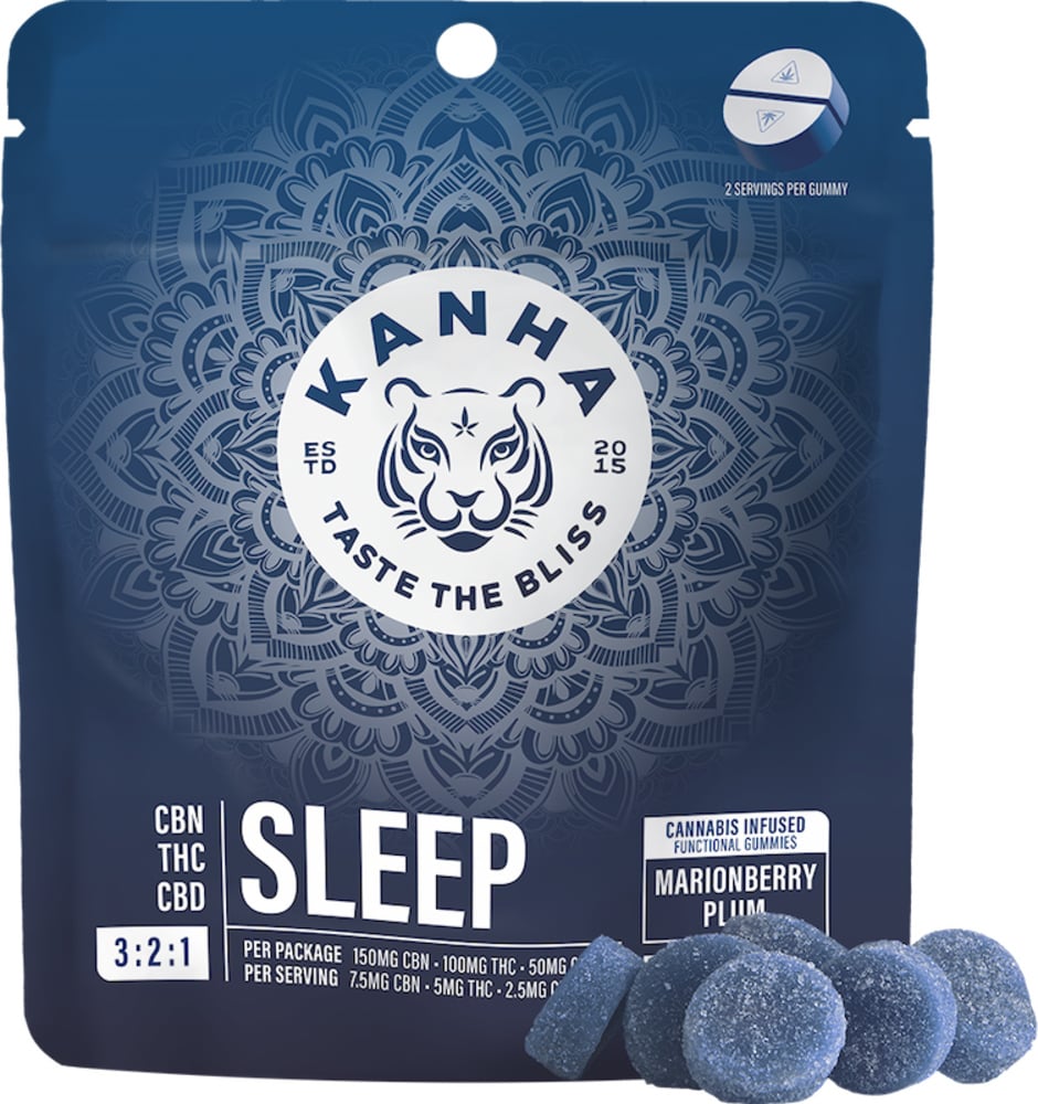 Kanha - 3:2:1 Sleep CBD CBN Marionberry Plum Gummies (150mgCBN/100mgTHC/50mgCBD)