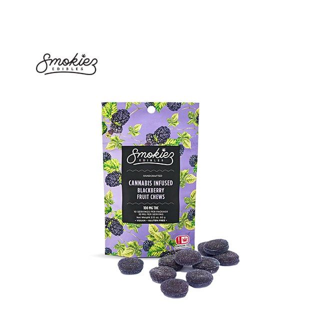 BLACKBERRY 100MG 10 PACK FRUIT CHEWS
