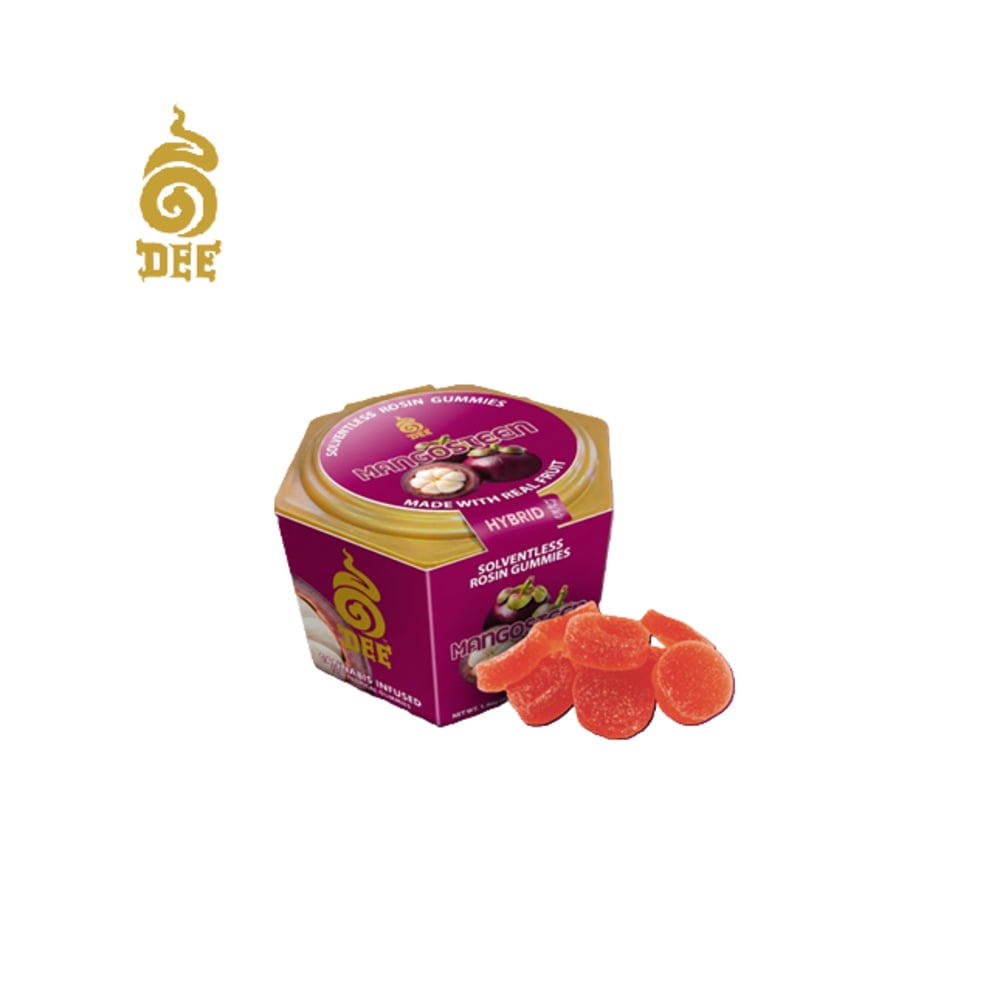 MANGOSTEEN 100MG 10 PACK SOLVENTLESS ROSIN INFUSED GUMMIES