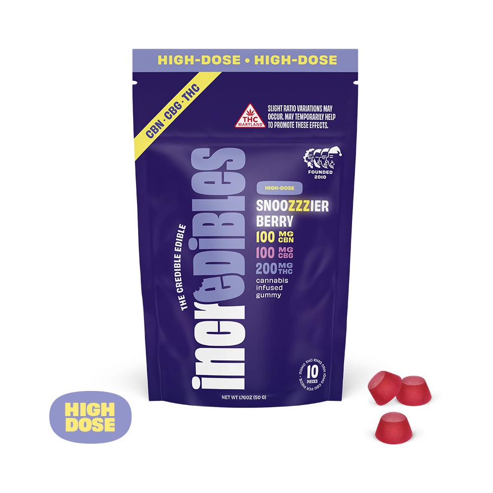 2:1:1 Snoozzzierberry + CBN + CBG High Dose [10pk] (200mg THC/100mg CBN/100mg CBG)