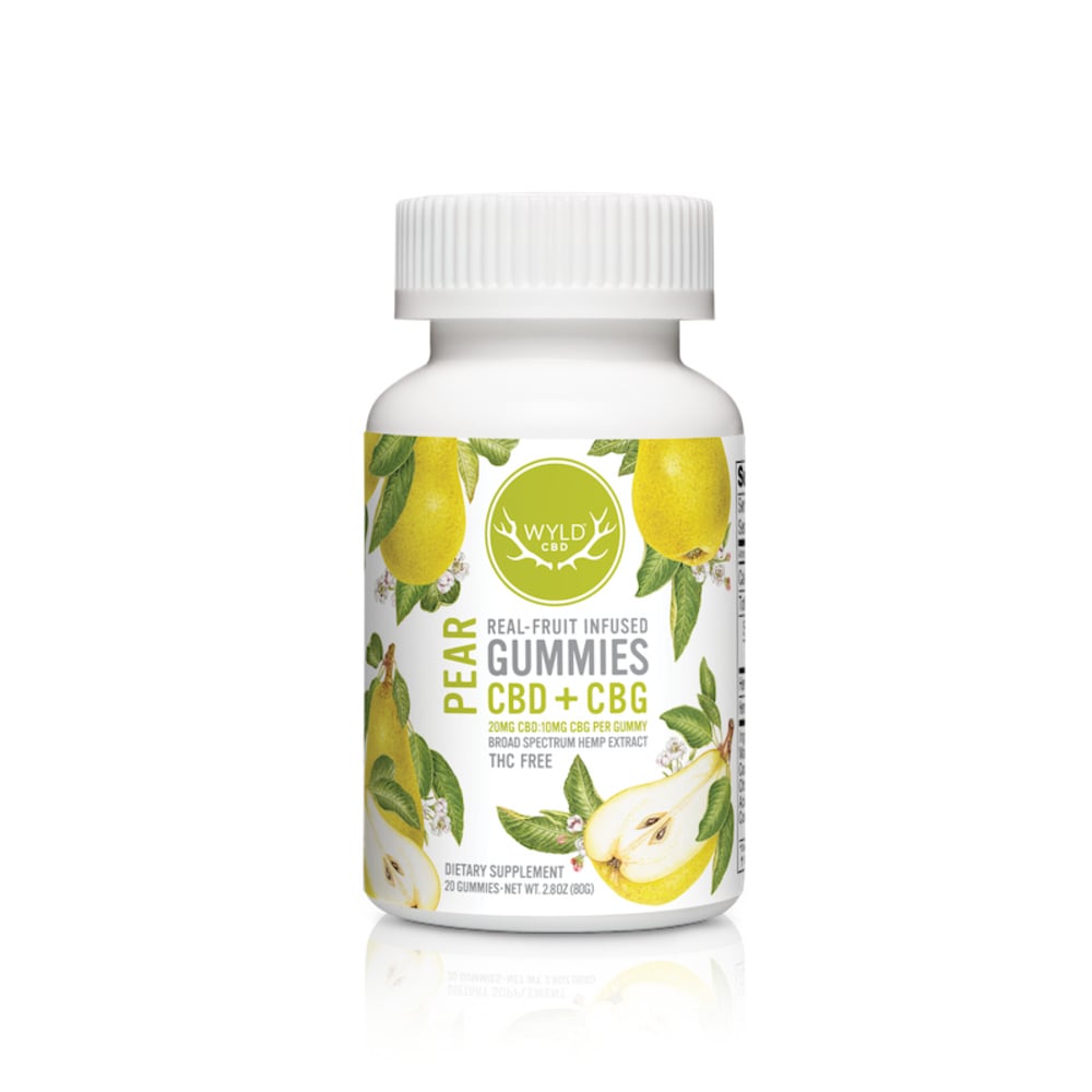 WYLD - Hemp-Derived Pear Gummies (20mg CBD 10mg CBG 20pk)