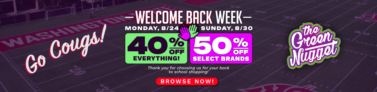 Monday, August 24th through Sunday, August 30th get 40% OFF Everything & 50% OFF Select Brands (Crystal Clear, Redline, Hi Guys, Jelly Gems, Cashmere, & D's Nuggz)