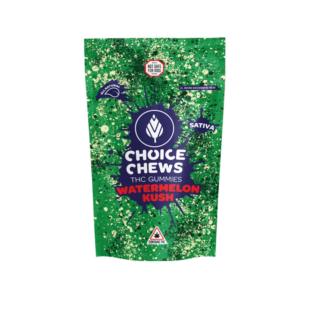 Choice Chews - Watermelon Kush Sativa Gummies (100mg 20pk) product photo