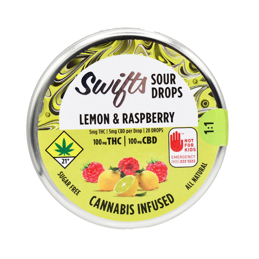Lemon & Raspberry Sour Drops CBD 1:1