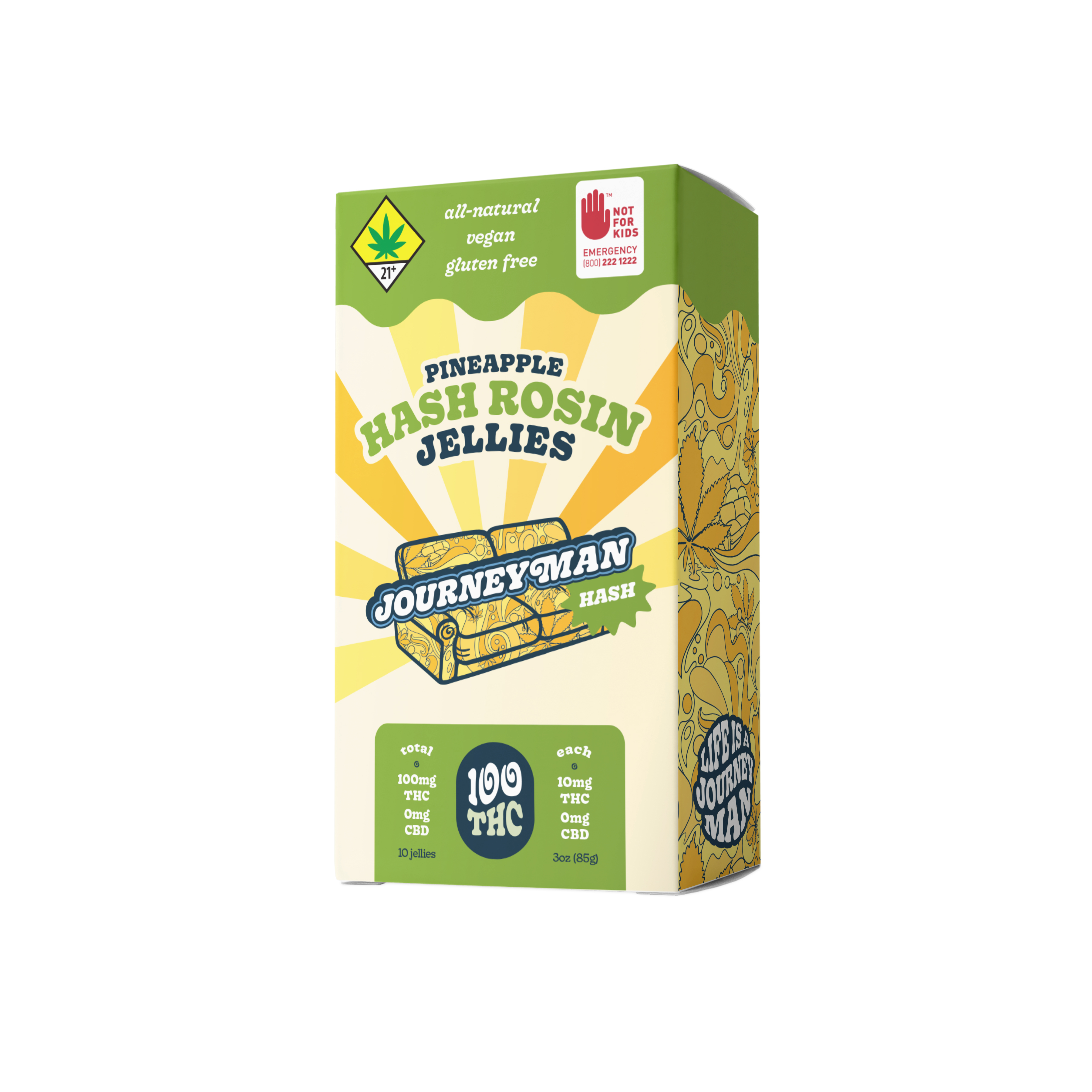 Pineapple Hash Rosin Jellies [10pk] (100mg THC)