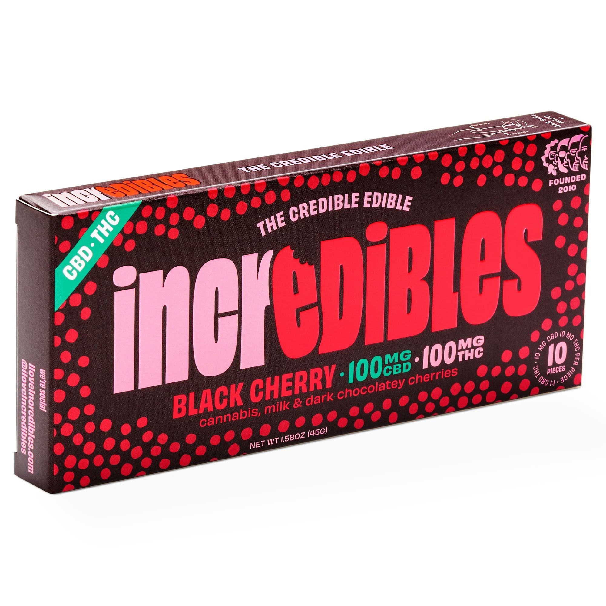 1:1 Black Cherry + CBD Bar [10pk] (100mg CBD/100mg THC)