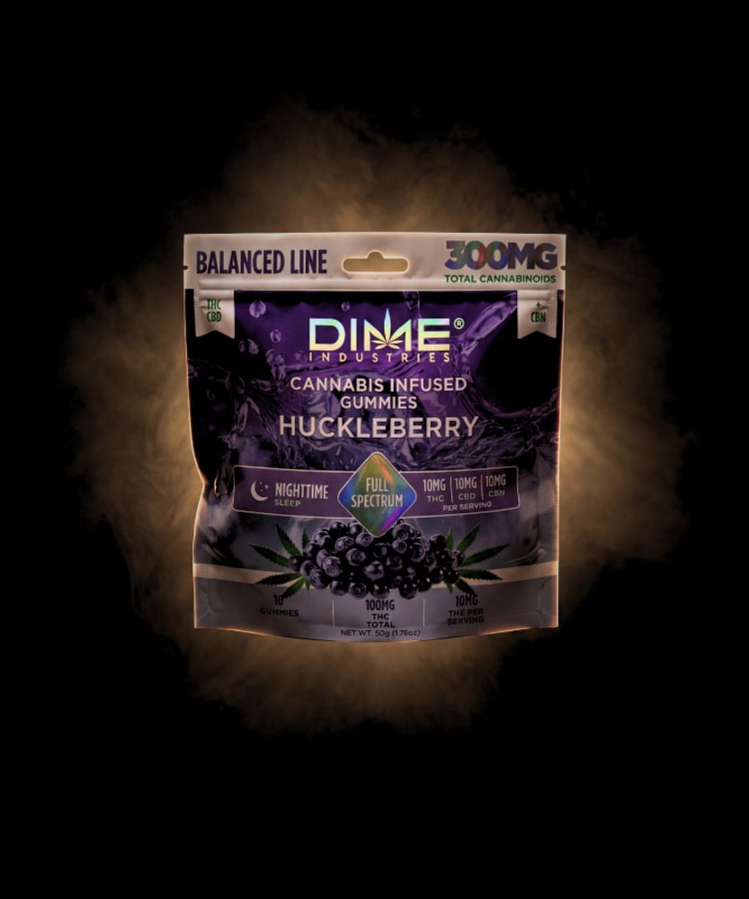 100mg 1:1:1 Huckleberry THC:CBD:CBN Gummies [DIME]