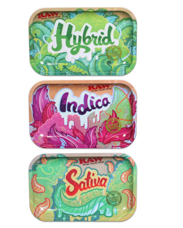 Hybrid, Indica, Sativa Rolling Tray - 10.5" x 7" Hybrid, Indica, Sativa Rolling Tray - 10.5" x 7"