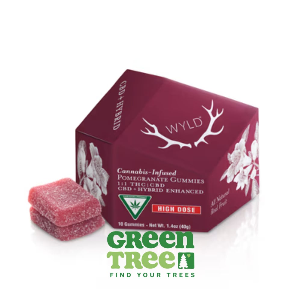*HIGH DOSE* Pomegranate 1:1 CBD + Hybrid Enhanced Gummies | 200mg