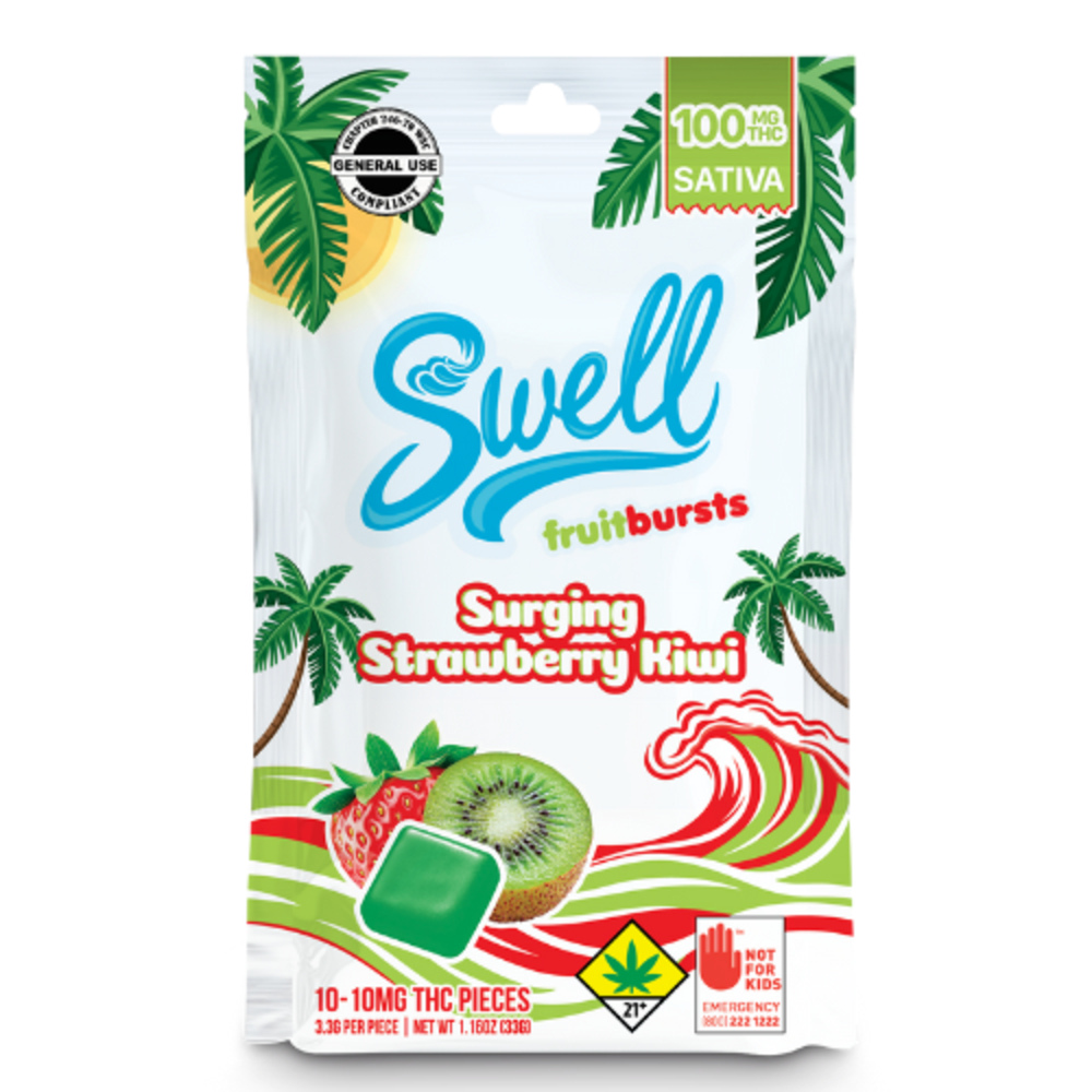 Surging Strawberry Kiwi - Sativa [10pk] (100mg)