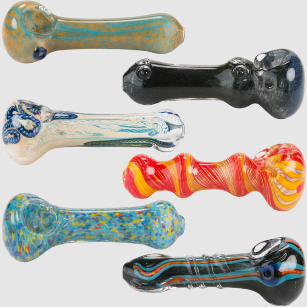 4.5" Glass Hand Pipe Assorted colors 4.5" Glass Hand Pipe Assorted colors