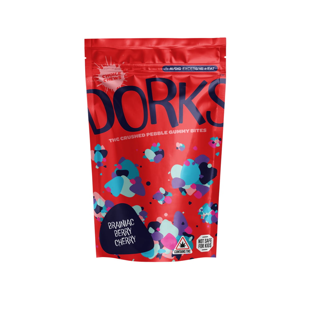 Choice Chews - Dorks Brainiac Berry Cherry Sativa Gummies (100mg 20pk) product photo