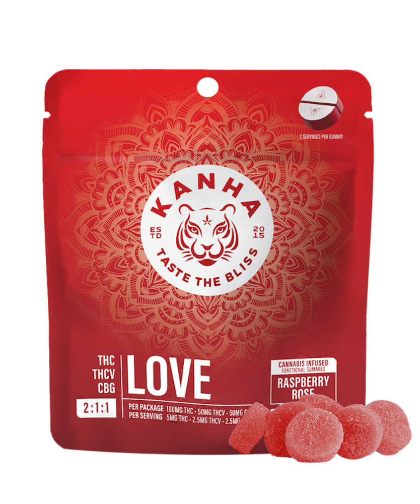 Kanha - NANO Hybrid Raspberry Rose Love Gummies (100mg 10pk)