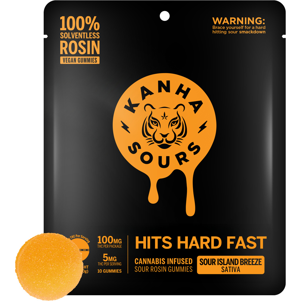 Kanha - Sativa Sour Island Breeze Fast Acting Rosin Gummies (100mg 10pk)