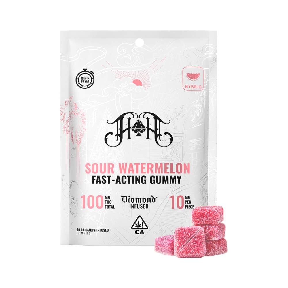 Sour Watermelon | Hybrid - Fast-Acting Gummies - 100mg THC