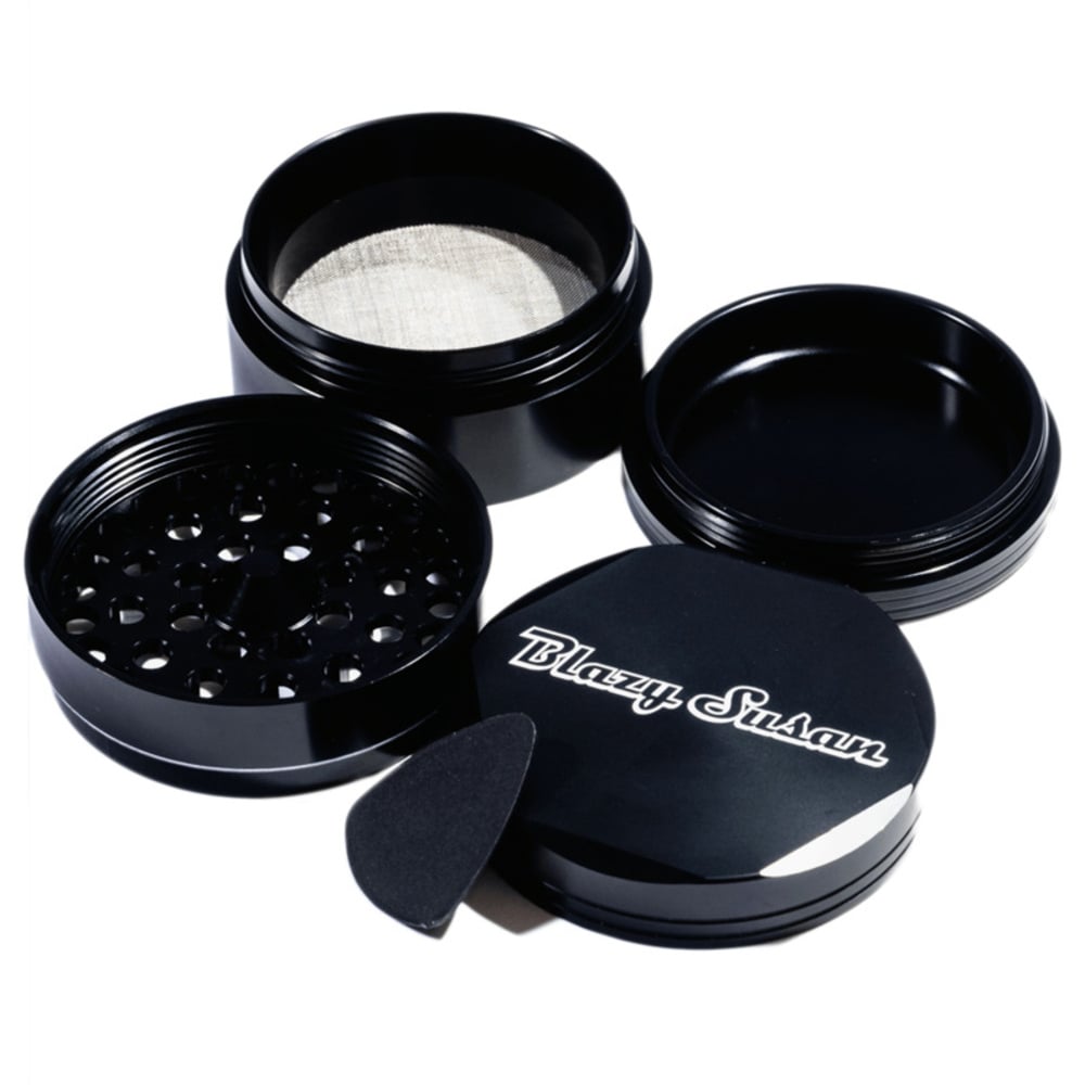 Blazy Susan 4-Piece Aluminum Grinder - Black