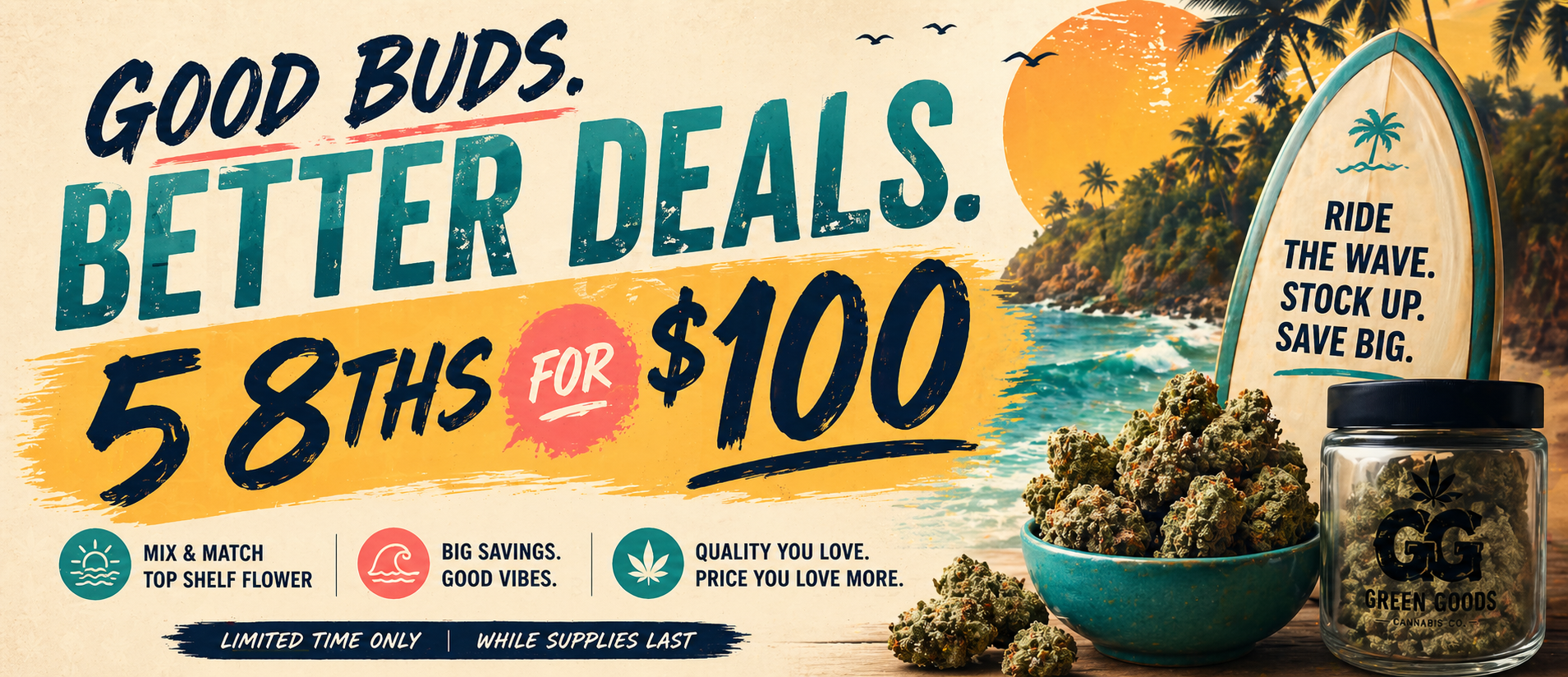 Buy 5 Eighths For $100 special