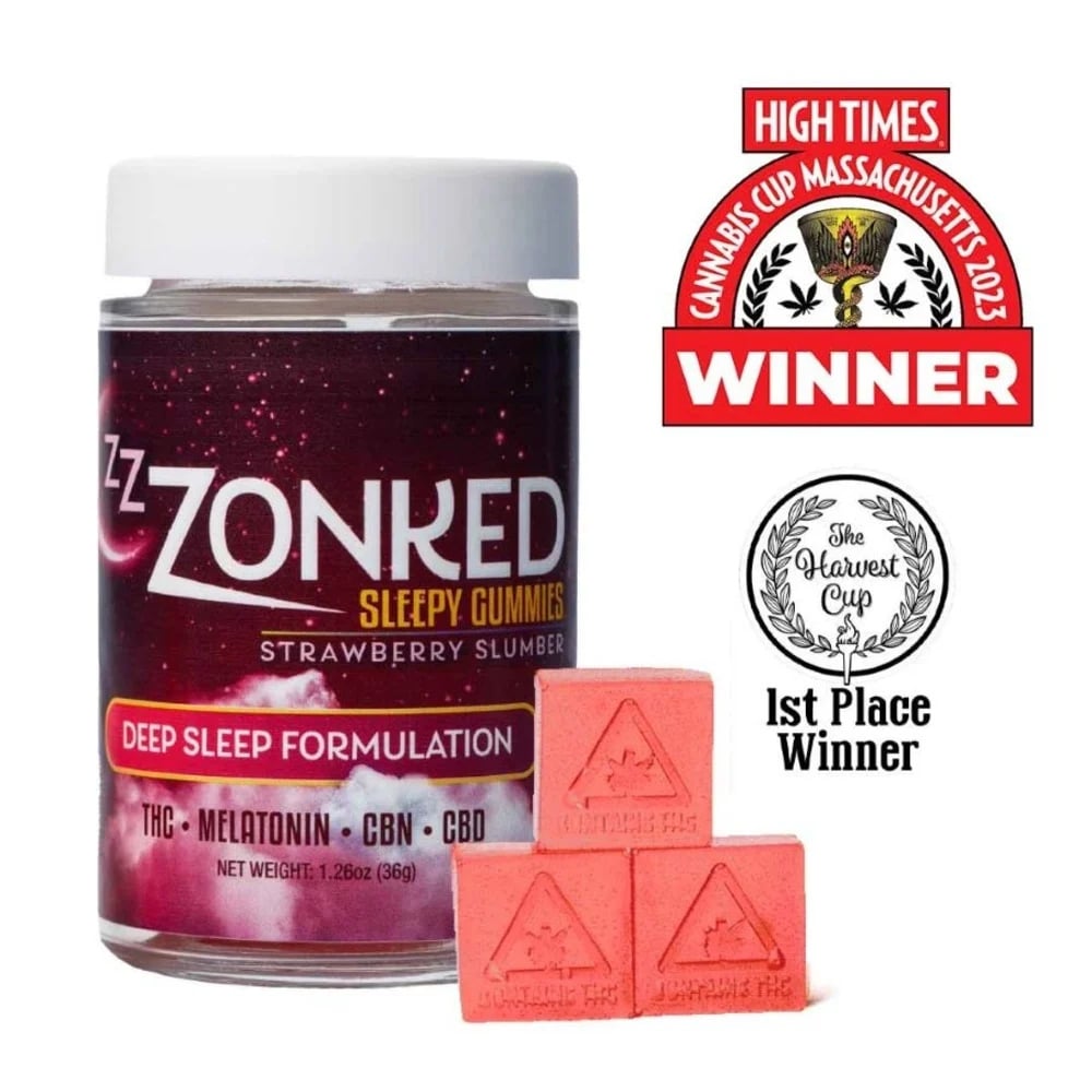 1:1:1 Zzzonked Sleepy Strawberry Slumber Gummies [20pk] (CBD:CBN:THC)