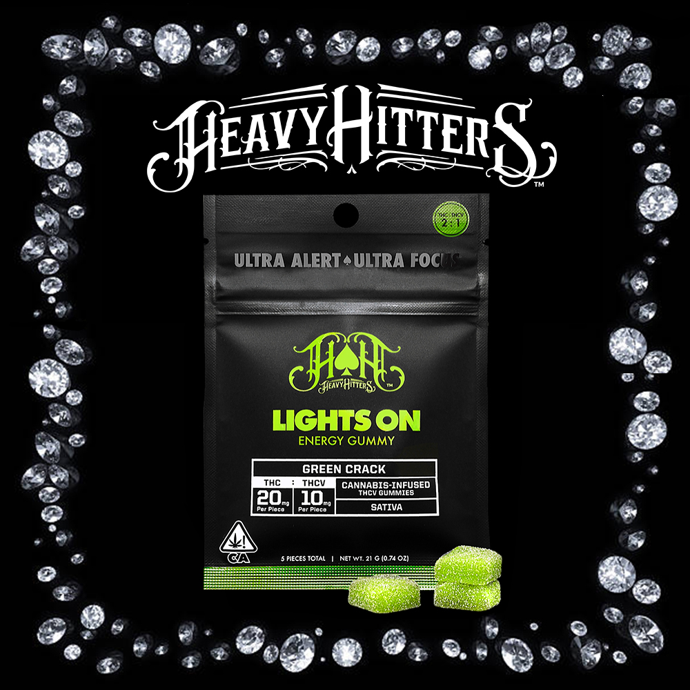 Green Crack | Sativa - Lights On THCV Energy Gummies - 100mg THC | 50mg THCV
