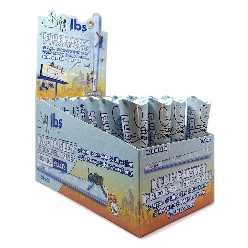 Blue Paisley Pre-Rolled Cones - King Sized [3pk]